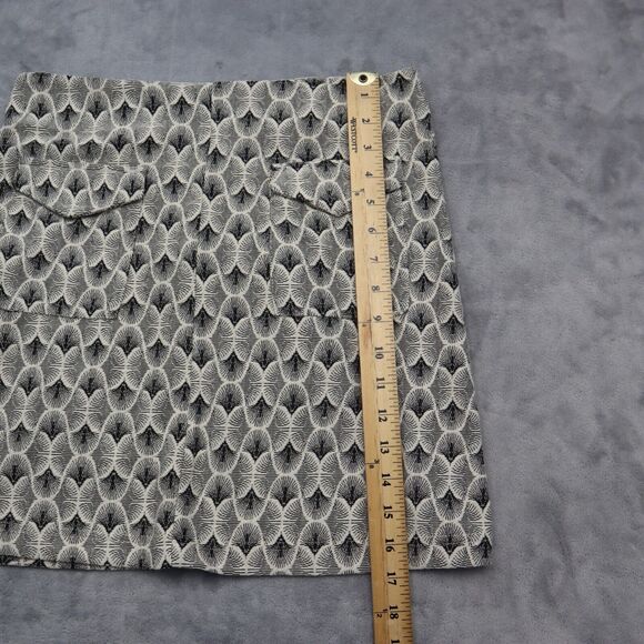 Sans Souci Skirt Womens M Black Flat Front Pockets Back Zip Above Knee A Line - Picture 4 of 16